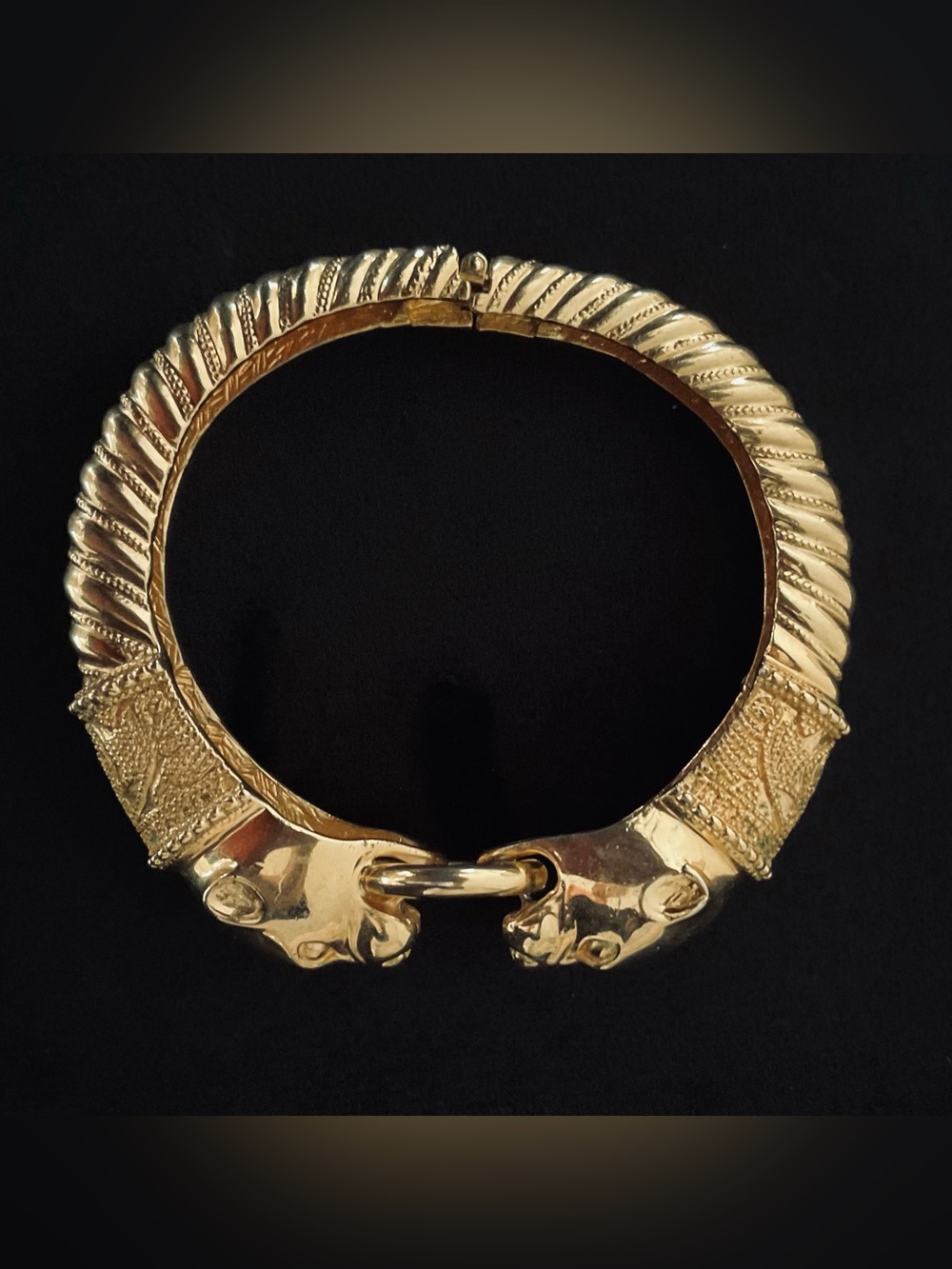 #63 Joan Rivers Classics Collection Gold-tone Double-Headed Panther Bracelet
